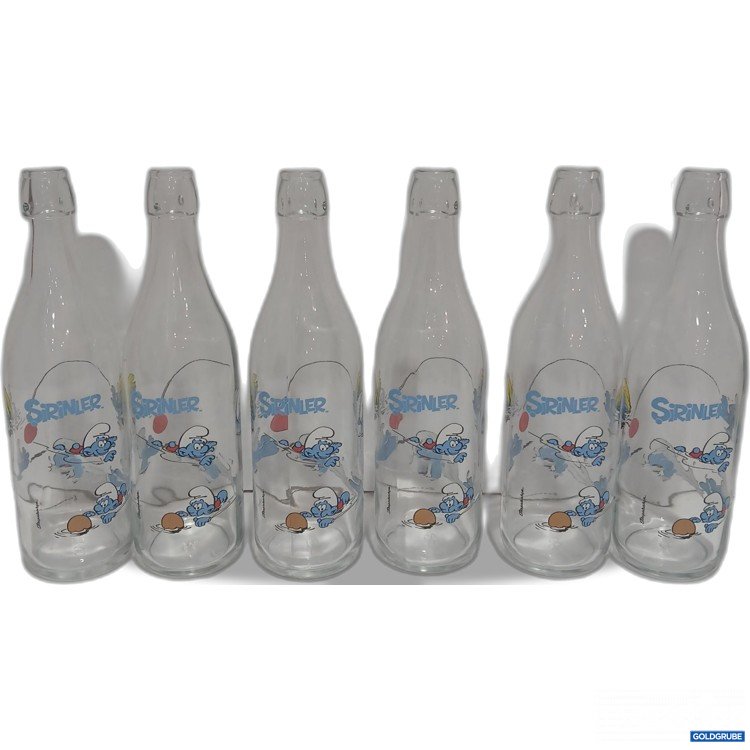 Artikel Nr. 929621: Diverse Schlümpfe Glasflaschen 30cm 6Stk 