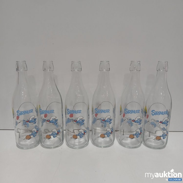 Artikel Nr. 929621: Diverse Schlümpfe Glasflaschen 30cm 6Stk 