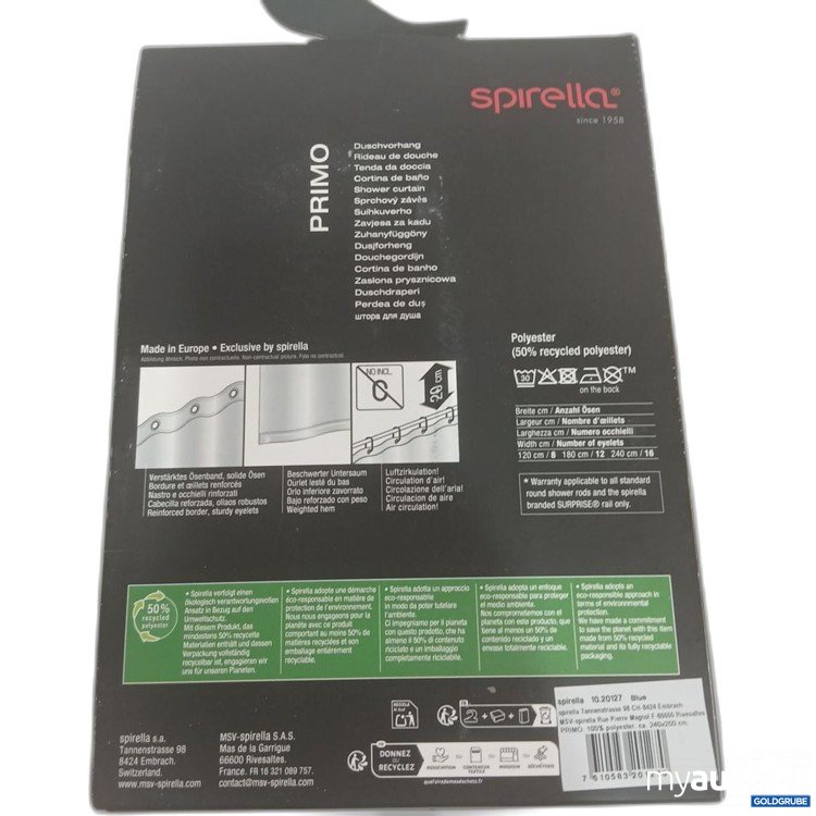 Artikel Nr. 446622 Artikel Nr. 446622: Spirella Primo Duschvorhang wasserabweisend 240 x 200 cm
