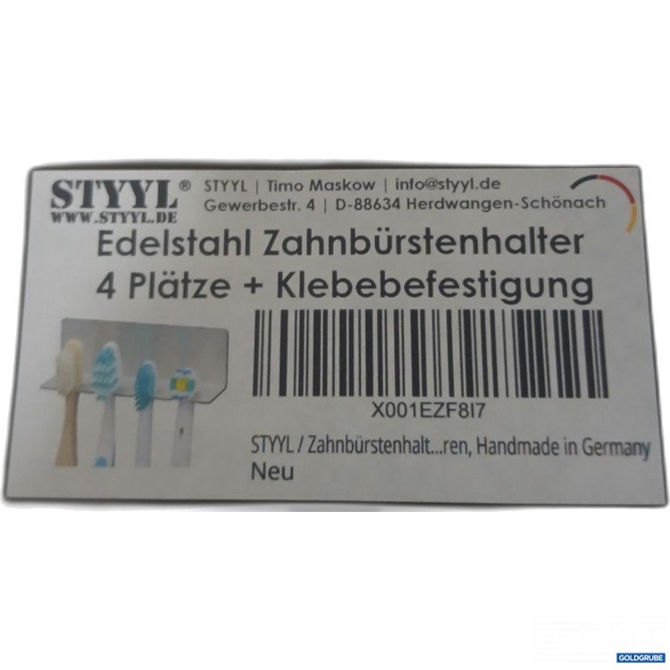 Artikel Nr. 918622 Artikel Nr. 918622: STYYL Edelstahl Zahnbürstenhalter 4 Plätze