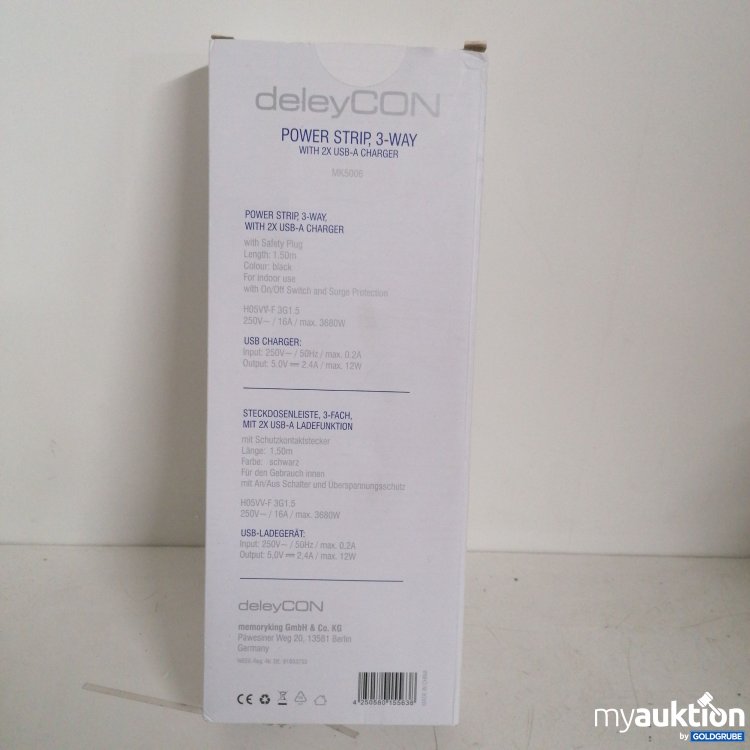 Artikel Nr. 819623: deleyCON power strip 3 way Steckdosenleiste
