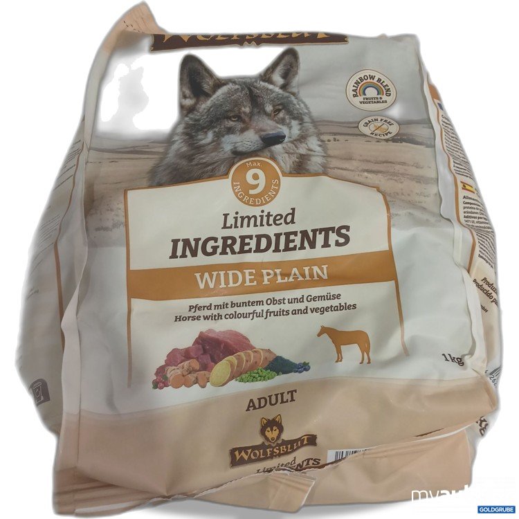 Artikel Nr. 996623 Artikel Nr. 996623: Wolfsblut limited Ingredients Wide Plain Pferd mit buntem Obst & Gemüse 1kg