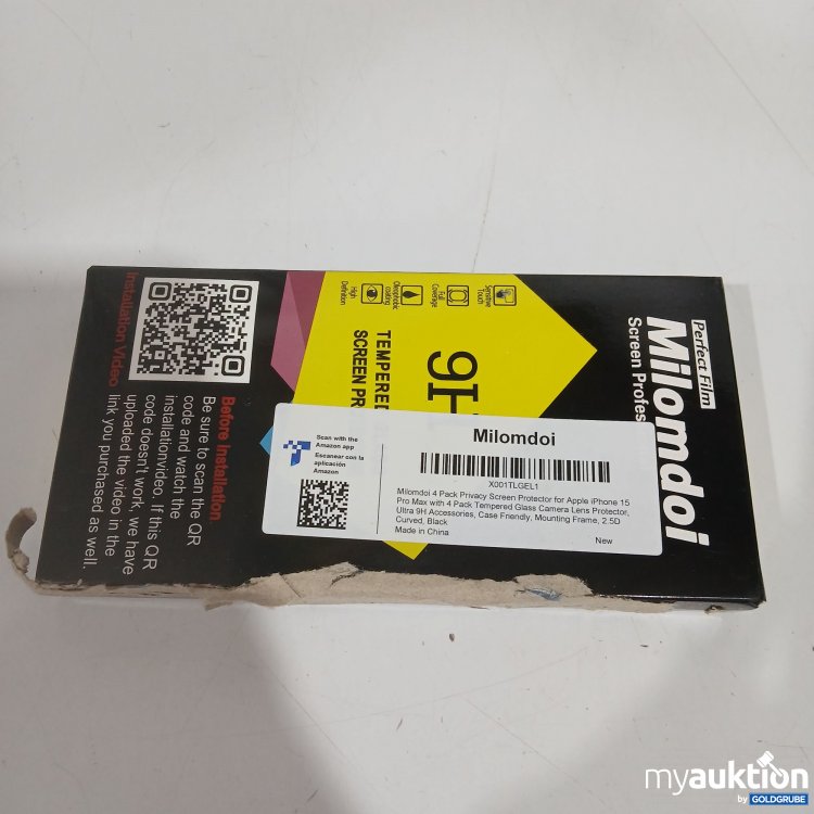 Artikel Nr. 882625: Milomdoi Screen Protector for iPhone 15 4Pack 
