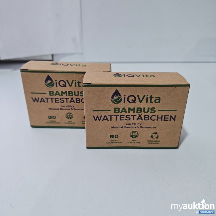 Artikel Nr. 821627 Artikel Nr. 821627: iQVita Bambus Wattestäbchen 2er Pack