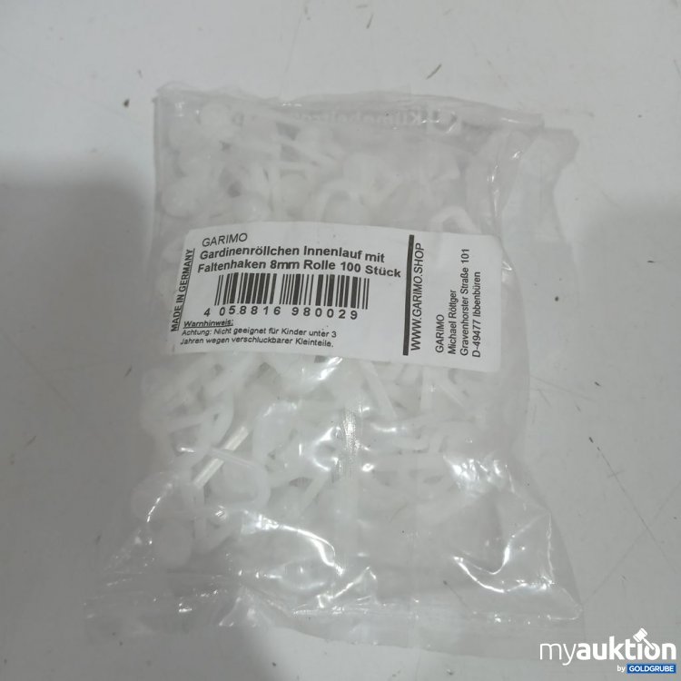 Artikel Nr. 919628: Garmio Gardinenröllchen Innenlauf mit Faltenhaken 100 Stück