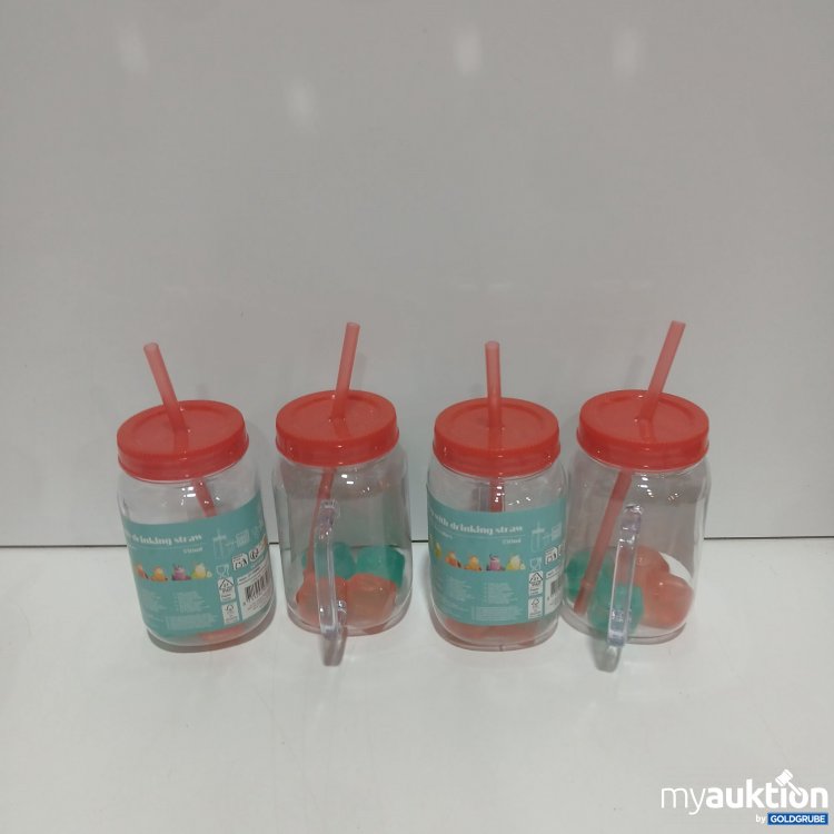 Artikel Nr. 929628: Cup with Drinking Straw 4x550ml rot