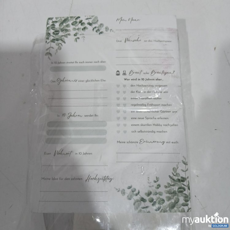 Artikel Nr. 882629: Zeitkapsel Eine Zeitreise in eure Zukunft Karten zum ausfüllen 