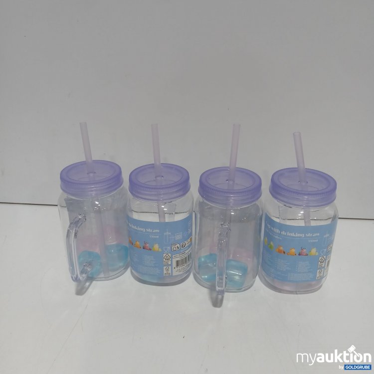 Artikel Nr. 929629: Cup with Drinking Straw 4x550ml Lila 