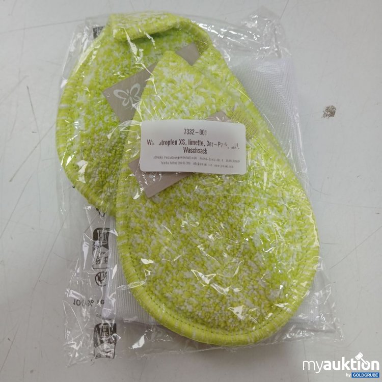 Artikel Nr. 934629: Jemako Waschschack limette Waschbeutel XS 3er-Pack