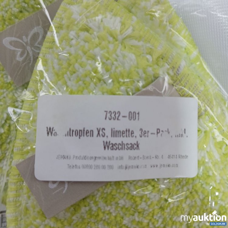 Artikel Nr. 934629: Jemako Waschschack limette Waschbeutel XS 3er-Pack