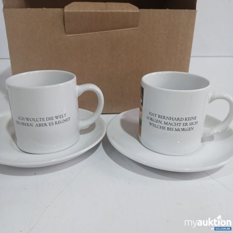 Artikel Nr. 968629: Espresso Set mit Spruch laut Foto 