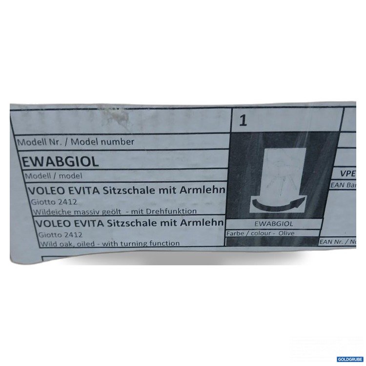 Artikel Nr. 467630 Artikel Nr. 467630: VOLEO EVITA Sitzschale mit Armlehnen Wildeiche massiv geölt Olive