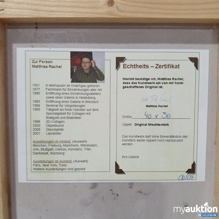 Artikel Nr. 866630: Matthias Rachel Bild 40x50 cm 