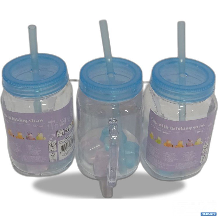 Artikel Nr. 929630: Cup with Drinking Straw 3x550ml Blau