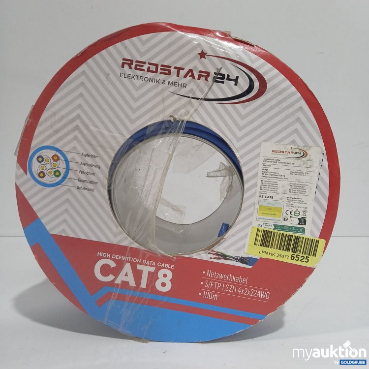 Artikel Nr. 872631 Artikel Nr. 872631: Redstar24 Installation Cable CAT8 S/FTP PIMF 2000MHz AEG 22/1 100m