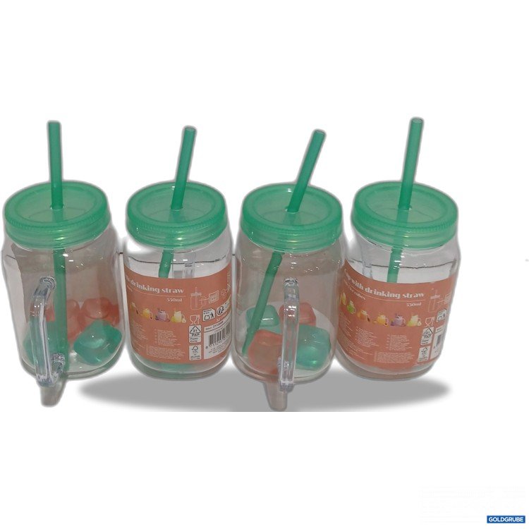 Artikel Nr. 929631: Cup with Drinking Straw 4x550ml Grün