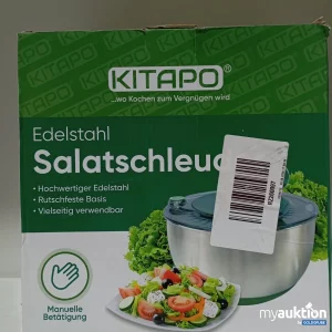 Artikel Nr. 471631: KITAPO Edelstahl Salatschleuder manuelle Betätigung B0CWCW1LYY
