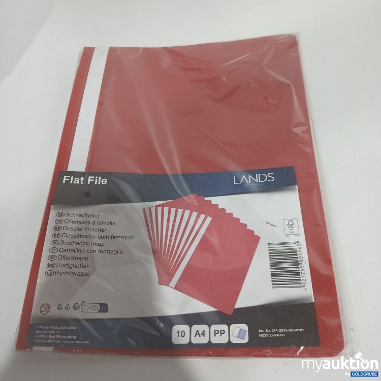 Artikel Nr. 865632: Lands Flat File Schnellhefter rot 10Stk 