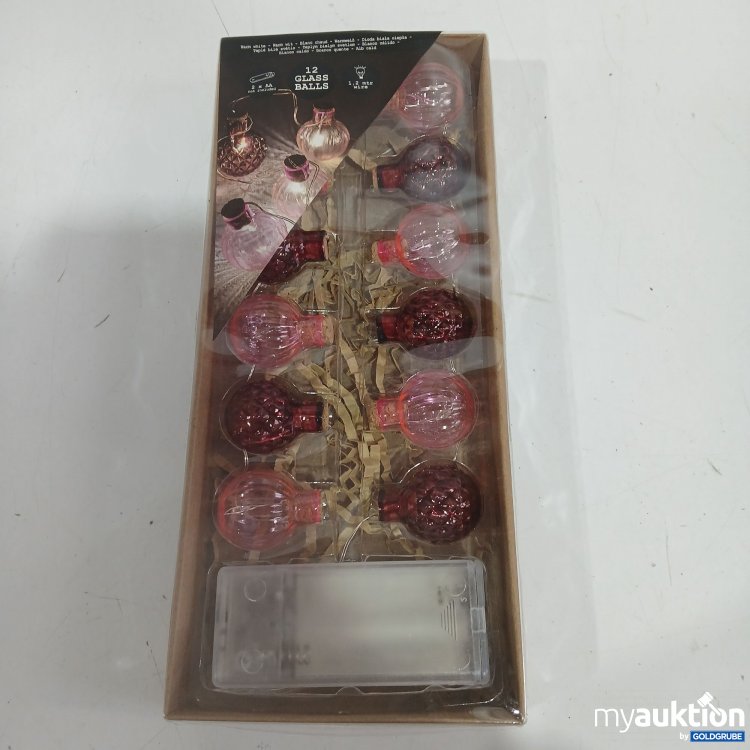 Artikel Nr. 910632: 12 Glass Balls Lichterkette rosa 