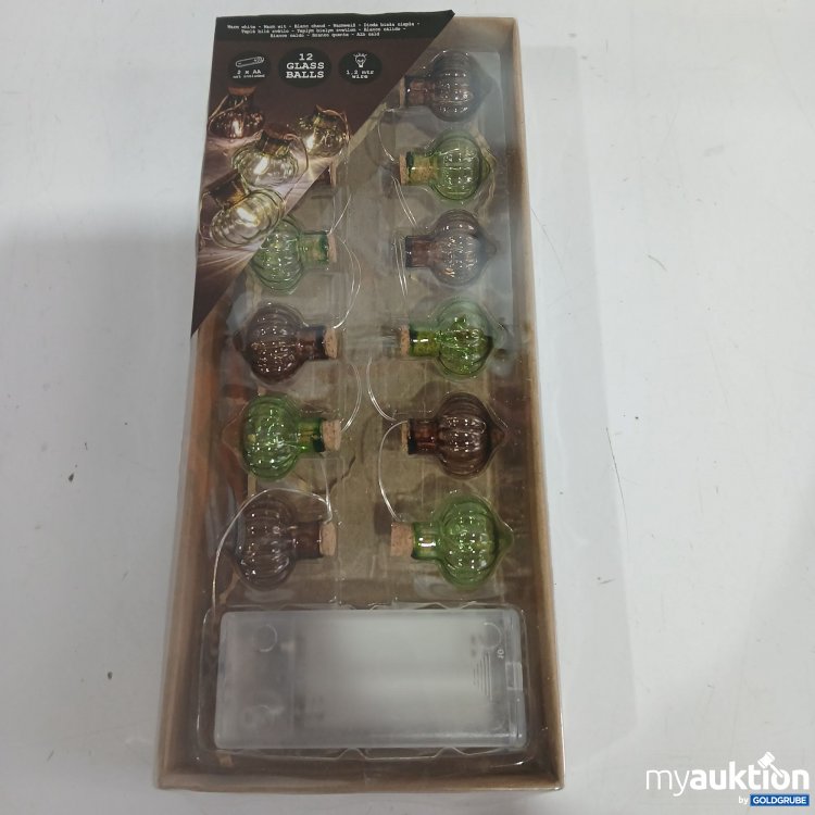 Artikel Nr. 910633 Artikel Nr. 910633: 12 Glass Balls Lichterkette grün/braun