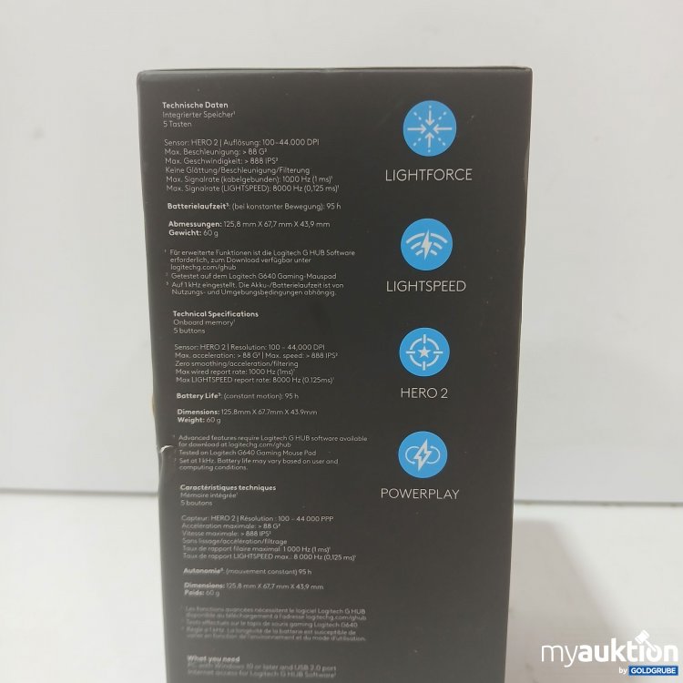 Artikel Nr. 993634: Logitech Pro X Superlight 2 Dex Computermaus schwarz 