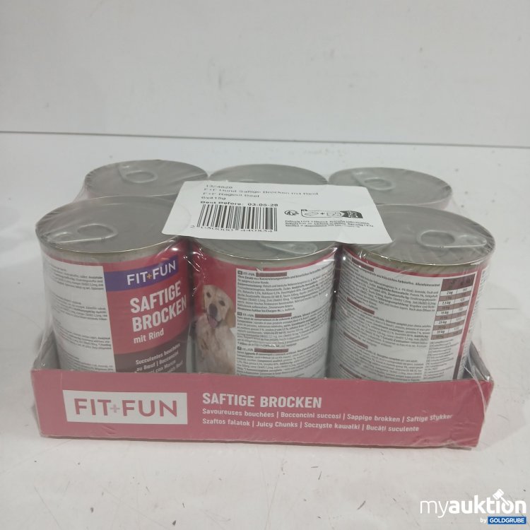 Artikel Nr. 998634: Fit+Fun saftige Brocken mit Rind 6x415g 