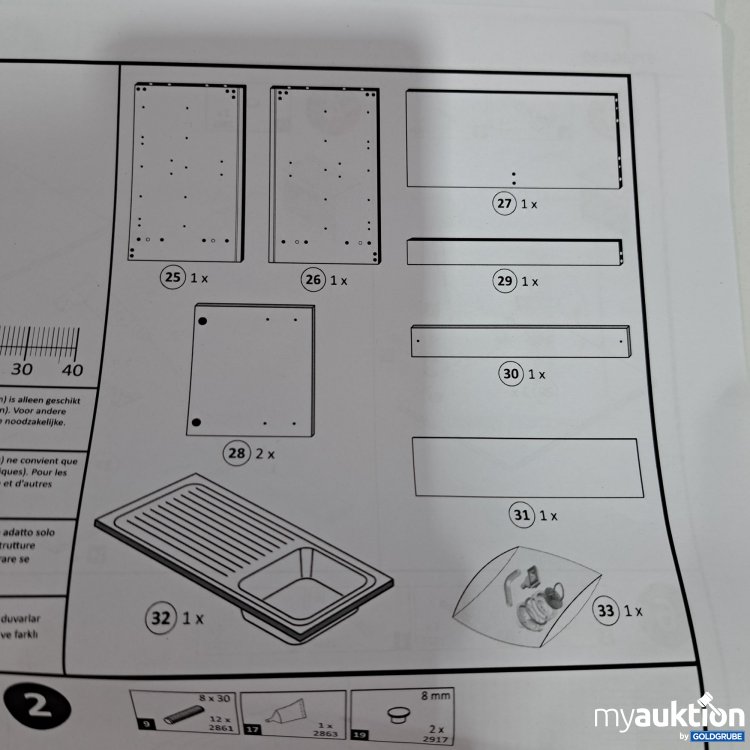 Artikel Nr. 815635 Artikel Nr. 815635: Küchenunterschrank 7 Teile mit Beschlägen 95x48 cm