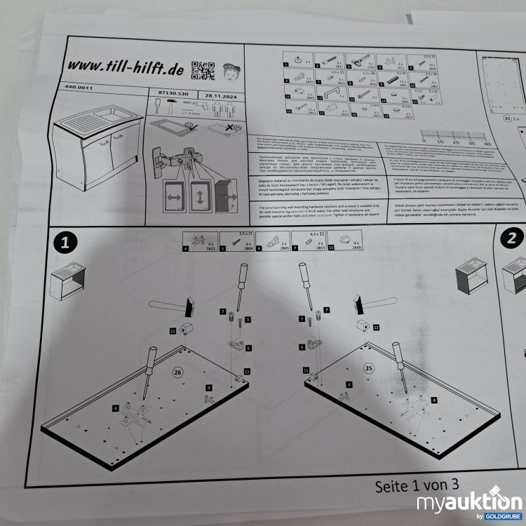 Artikel Nr. 815635 Artikel Nr. 815635: Küchenunterschrank 7 Teile mit Beschlägen 95x48 cm