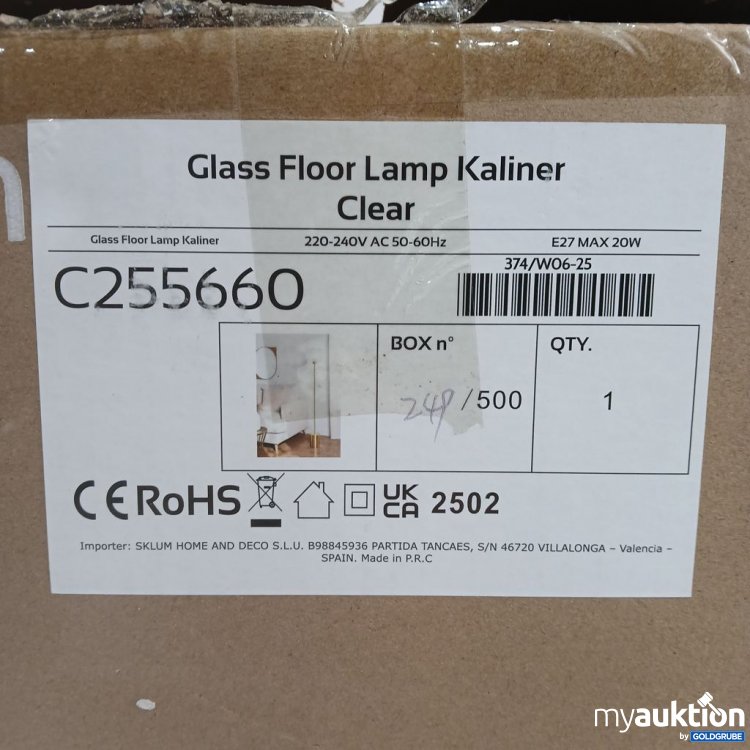 Artikel Nr. 893635: Sklum Glass Floor Lamp Kaliner C255660