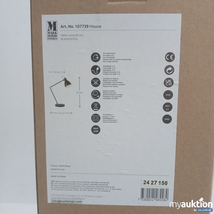 Artikel Nr. 446637 Artikel Nr. 446637: Markslöjd HOUSE Tischlampe 62 cm