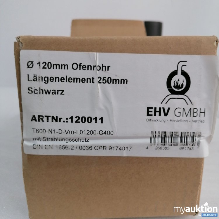 Artikel Nr. 832637 Artikel Nr. 832637: EHV Ofenrohr Längenelement 250 mm schwarz 120 mm, 120011