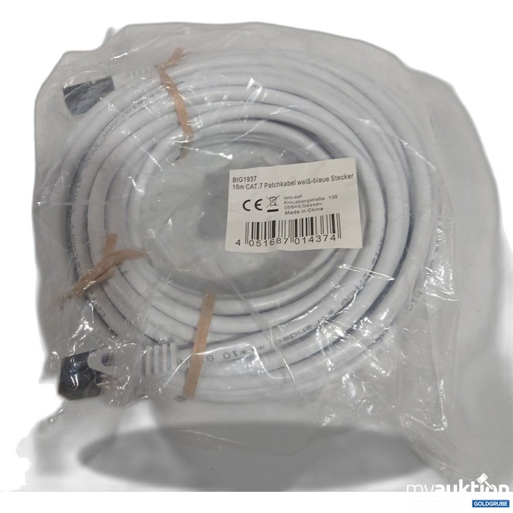 Artikel Nr. 885637: Patchkabel weiß-blaue Stecker 15m 