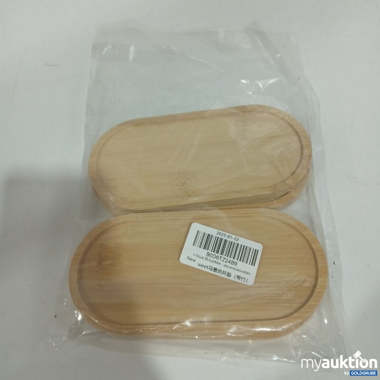 Artikel Nr. 919637: Holztablett 4er Set ca. 17x8cm