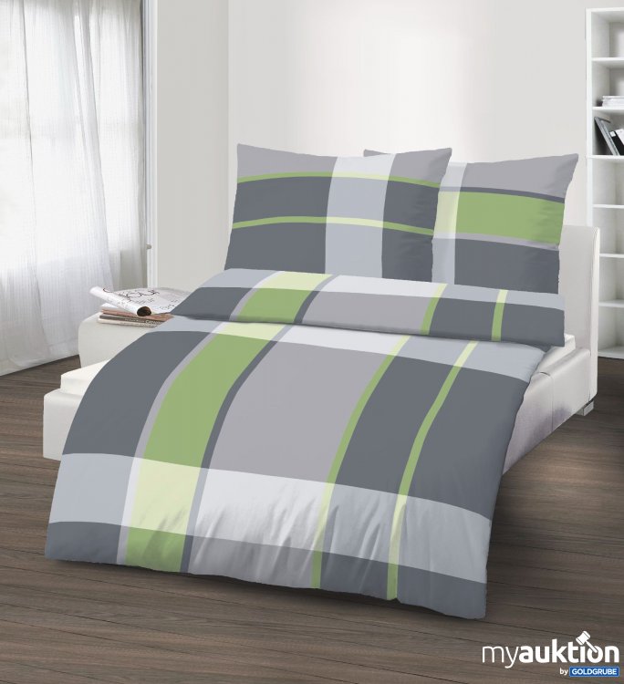 Artikel Nr. 421638: Fein-Biber/Flanell Bettwäsche resedagrün 130x190 cm + 60x80 cm