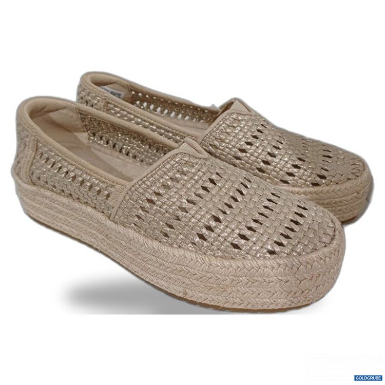 Artikel Nr. 470638 Artikel Nr. 470638: TOMS Damen Slipper Valencia Champagne Metallic Basket Weave