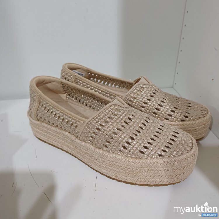 Artikel Nr. 470638 Artikel Nr. 470638: TOMS Damen Slipper Valencia Champagne Metallic Basket Weave