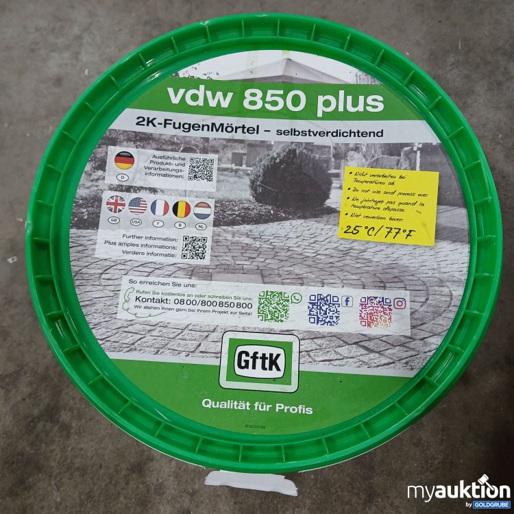 Artikel Nr. 866638: Vdw 850 plus 2K Fugenmörtel Selbstverdichtend  25kg 