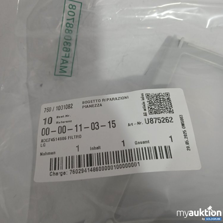 Artikel Nr. 872638: Filter Assembly 760/1001082 U875262 