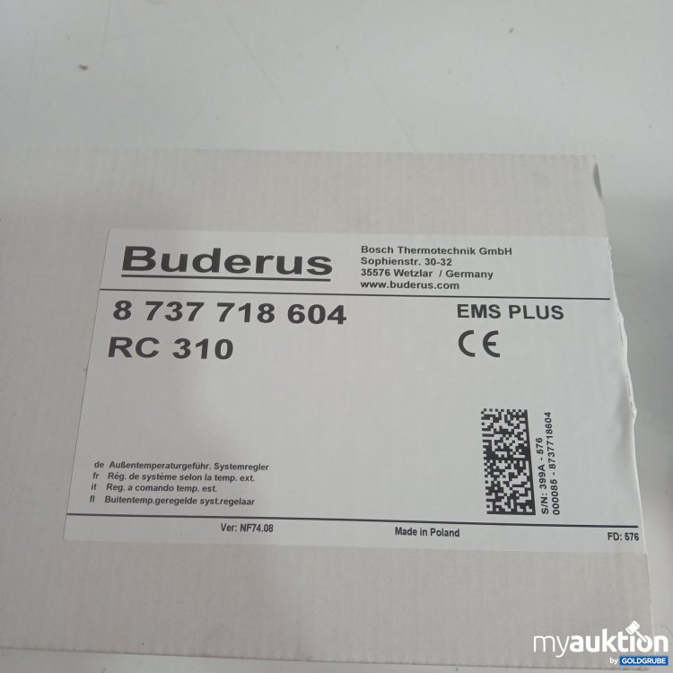Artikel Nr. 444639: Buderus Außentemperaturgeführ Systemregler RC310 