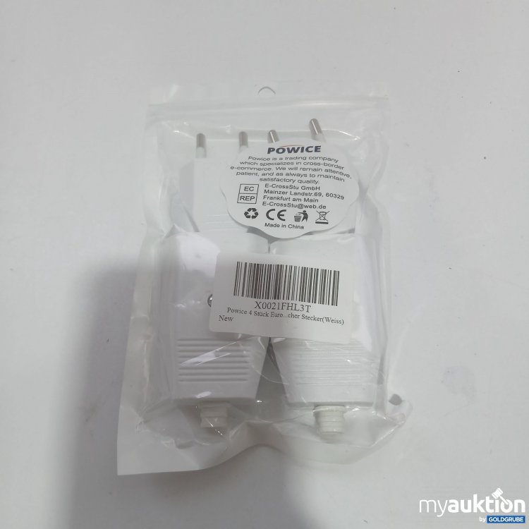 Artikel Nr. 861639: Powice 4 Stück Euro Stecker Flach