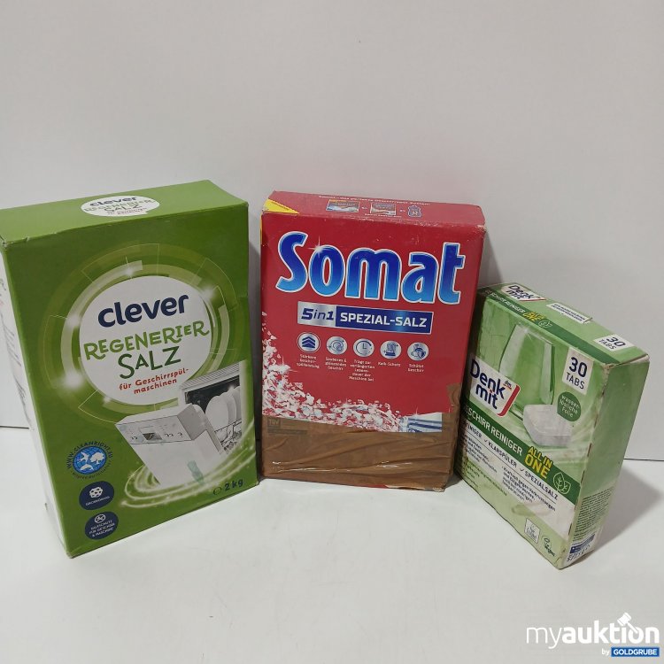 Artikel Nr. 954639: Set Geschirrspülersalz Clever 2kg, Somat 1.5kg & Denkmit 30 Tabs 