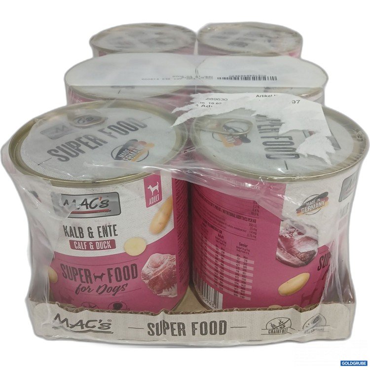 Artikel Nr. 986639: Macs Superfood Hundefutter Kalb & Ente 6x800g 