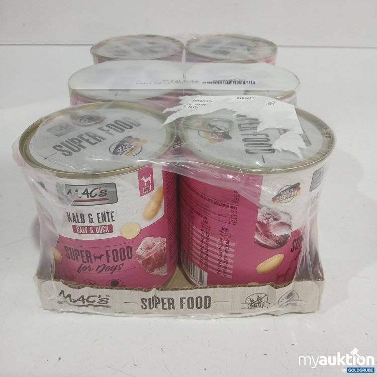 Artikel Nr. 986639: Macs Superfood Hundefutter Kalb & Ente 6x800g 