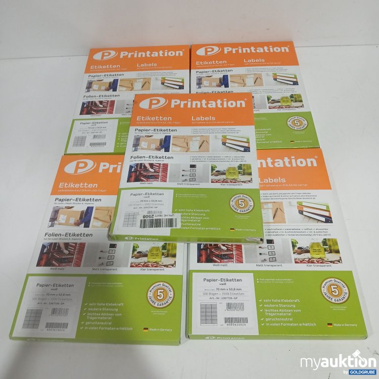 Artikel Nr. 865640: Printation Etiketten Labels weiß 70mmx50,8mm 100Bögen 