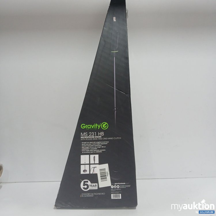 Artikel Nr. 890640: Gravity Microphone Stand with Round Base and one Hand Clutch MS231HB 