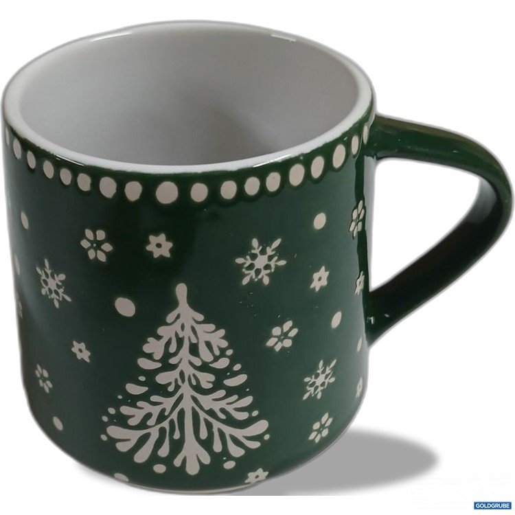 Artikel Nr. 932640 Artikel Nr. 932640: Weihnachtliche Tasse Grün mit Baum und Schneeflocken