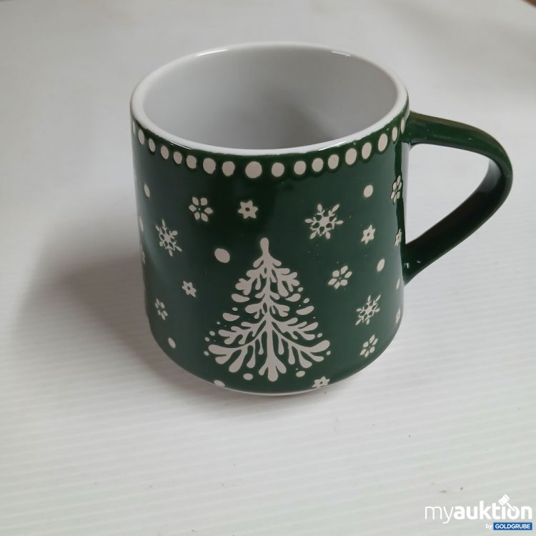 Artikel Nr. 932640 Artikel Nr. 932640: Weihnachtliche Tasse Grün mit Baum und Schneeflocken