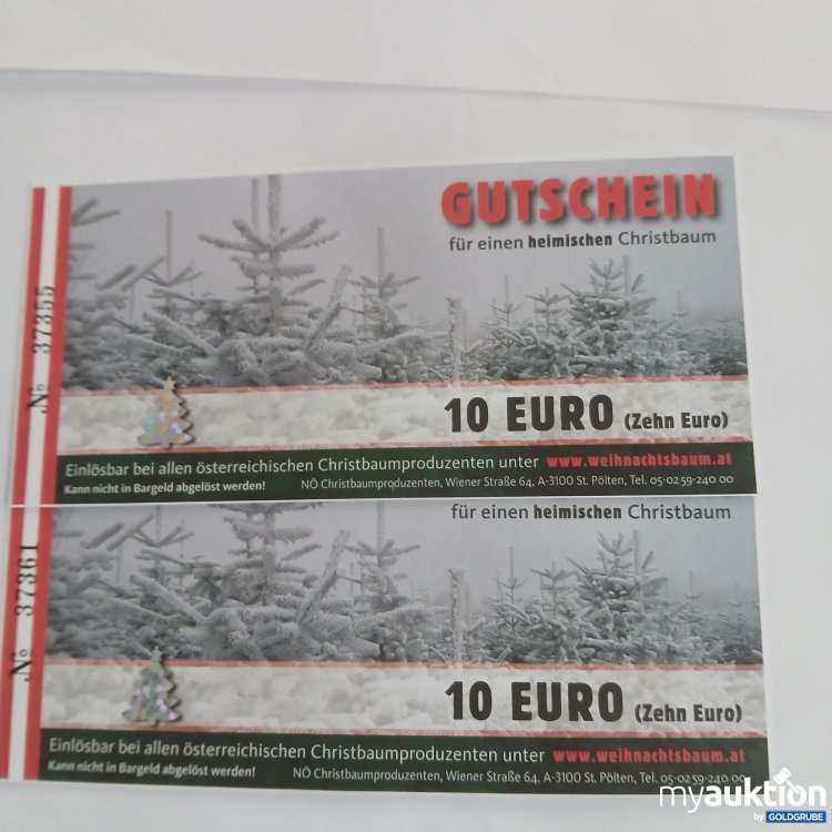Artikel Nr. 988640 Artikel Nr. 988640: Gutschein für einen heimischen Christbaum Wert 20€