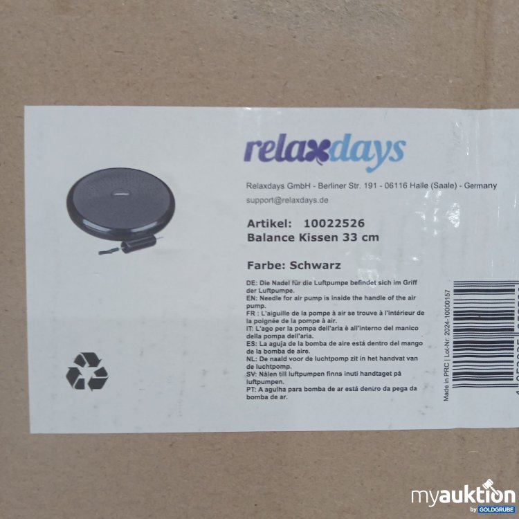 Artikel Nr. 439642 Artikel Nr. 439642: Relaxdays Balance Kissen 33cm Schwarz 10022526