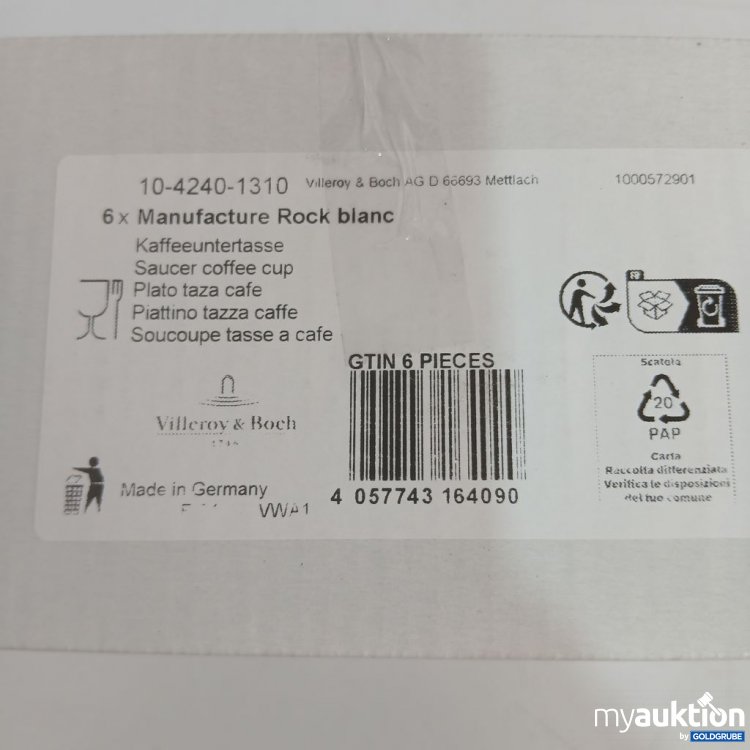 Artikel Nr. 446642 Artikel Nr. 446642: Villeroy & Boch Manufacture Rock blanc Kaffeetasse 6 Stück